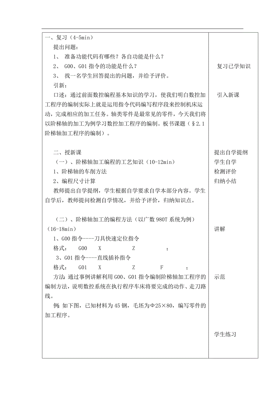 数控车削编程与操作训练教案 阶梯轴加工程序的编制_第3页