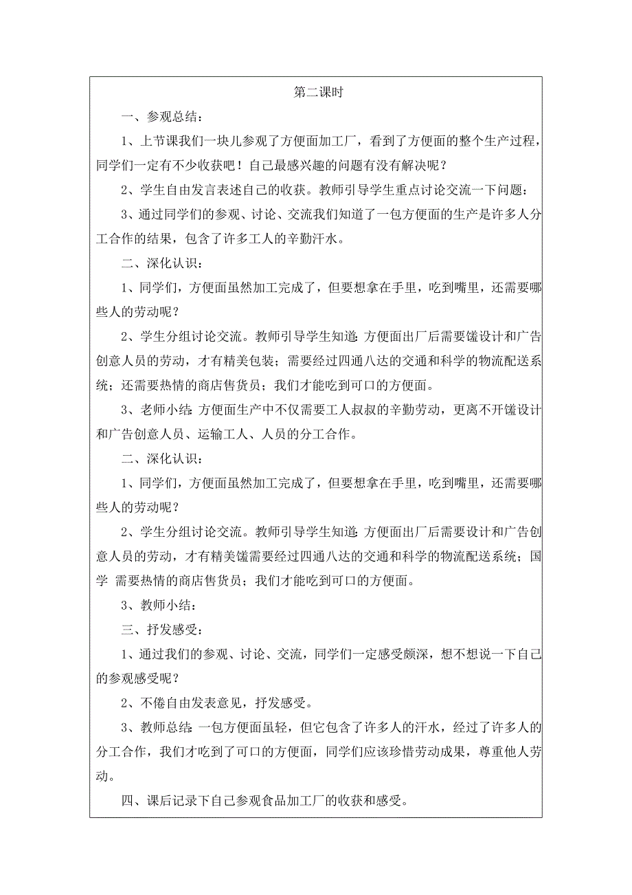 山东人民版思品五上《走进食品加工厂》版教案_第2页