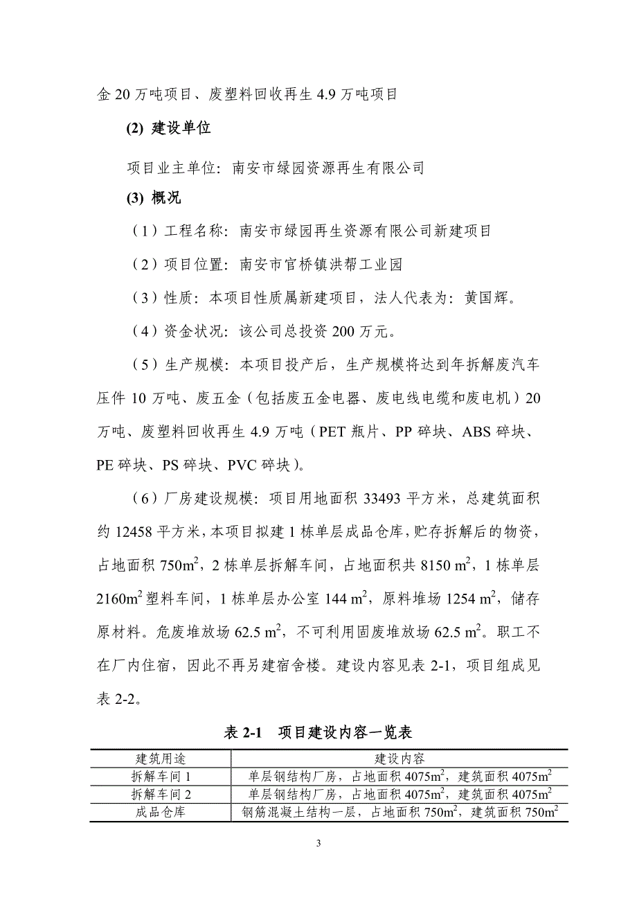 万吨废汽车压件万吨废五金万吨废塑料回收再生项目_第3页