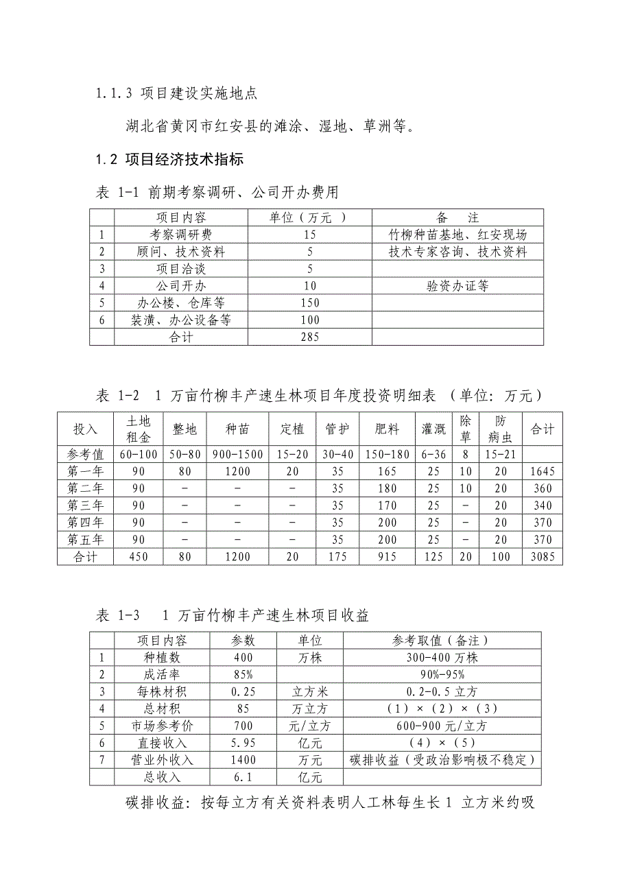 《万亩竹柳种植项目建议书(可行性研究报告)》(23页)_第3页