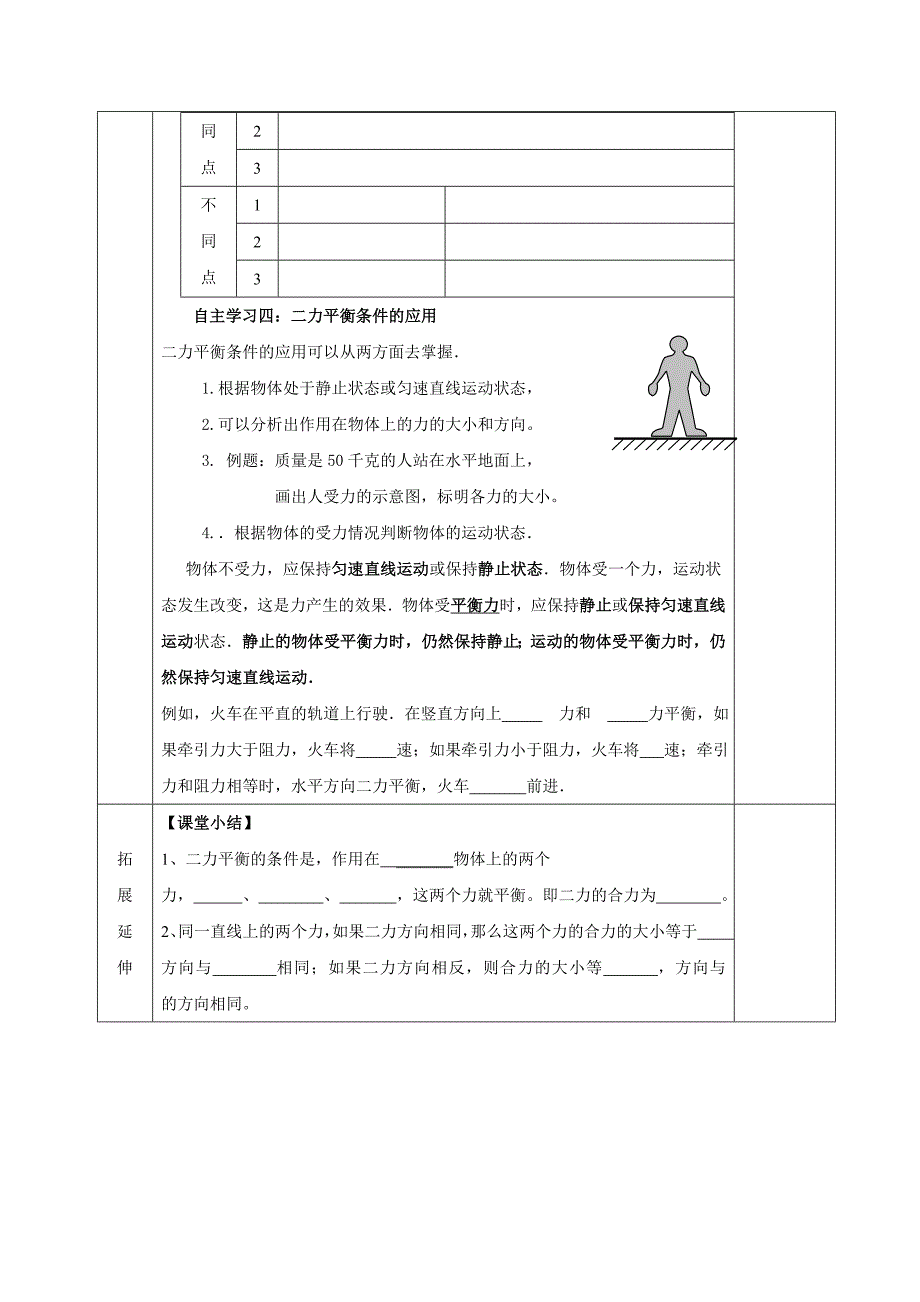 2017春苏科版物理八年级下册9.1《二力平衡》word导学案_第3页