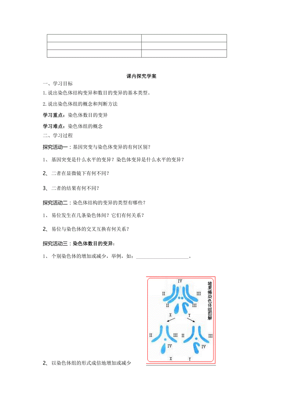 2017人教版高中生物必修2第五章第2节《染色体变异》word导学案1_第2页
