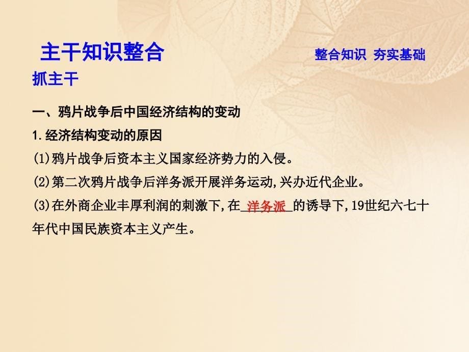 2018高考历史大一轮复习第七单元工业文明的崛起和对中国的冲击考点3鸦片战争后中国社会经济的变化课件_第5页