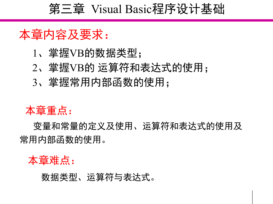 第三章  Visual Basic程序设计基础_第1页
