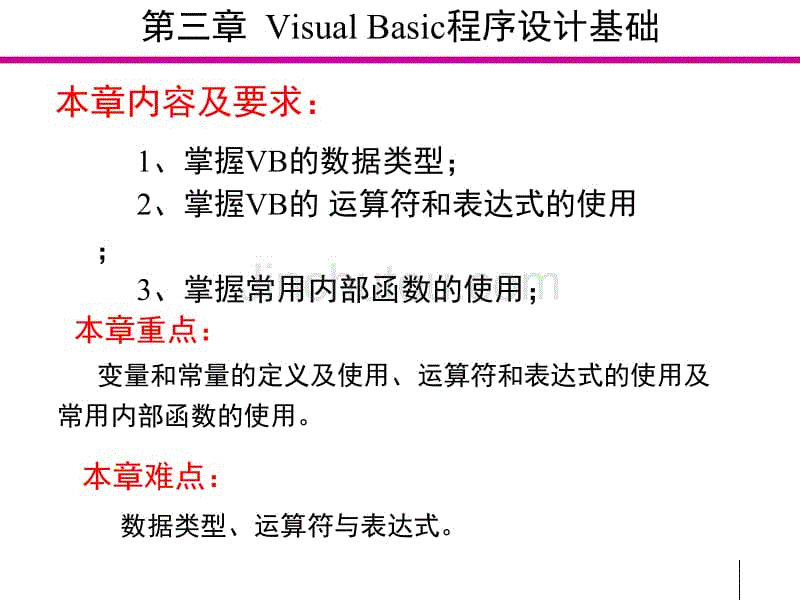 第三章  Visual Basic程序设计基础