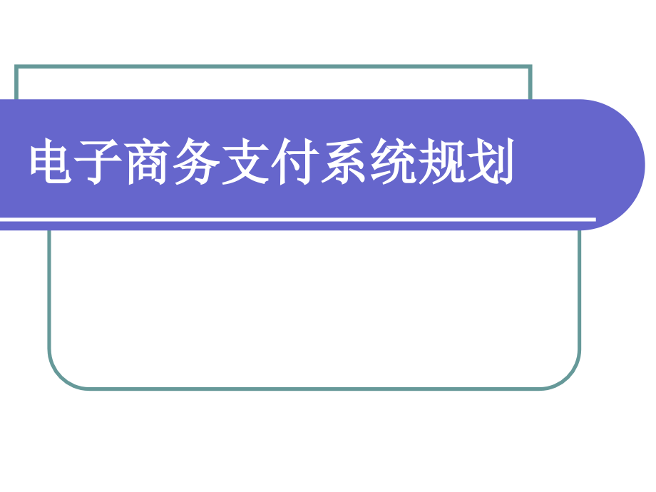 电子商务支付系统规划_第1页