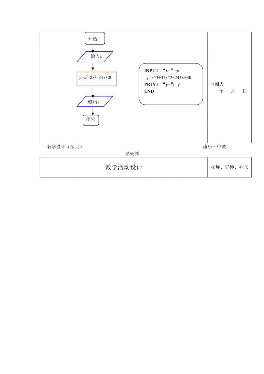 2017新人教A版必修三1.2《基本算法语句》word教案_第5页