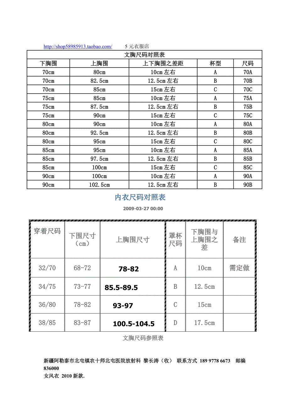 文胸尺码对照表_第1页