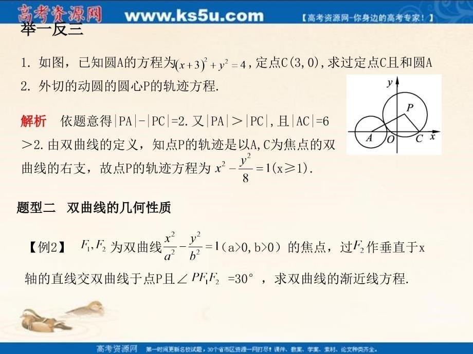 河北省2011年高考数学第一轮总复习知识点检测课件：10.7双曲线_第5页