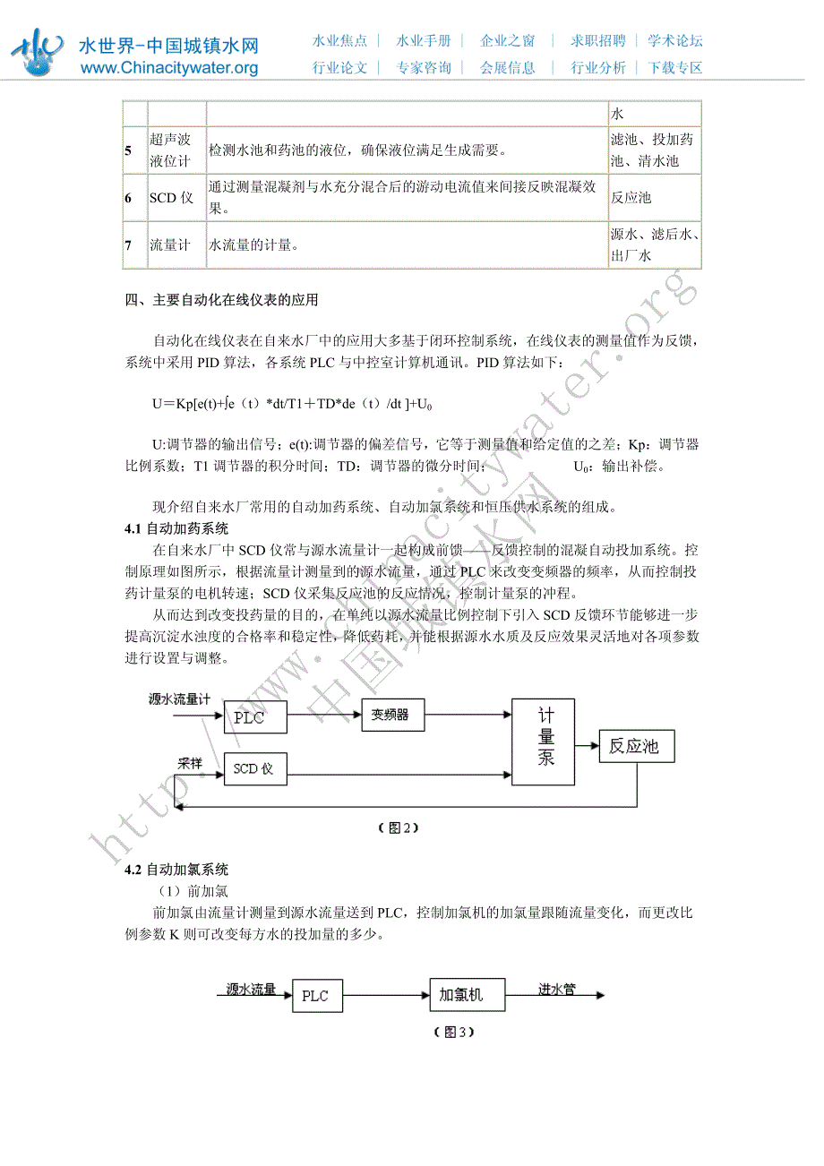 自动化在线仪表在自来水厂中的应用_第2页