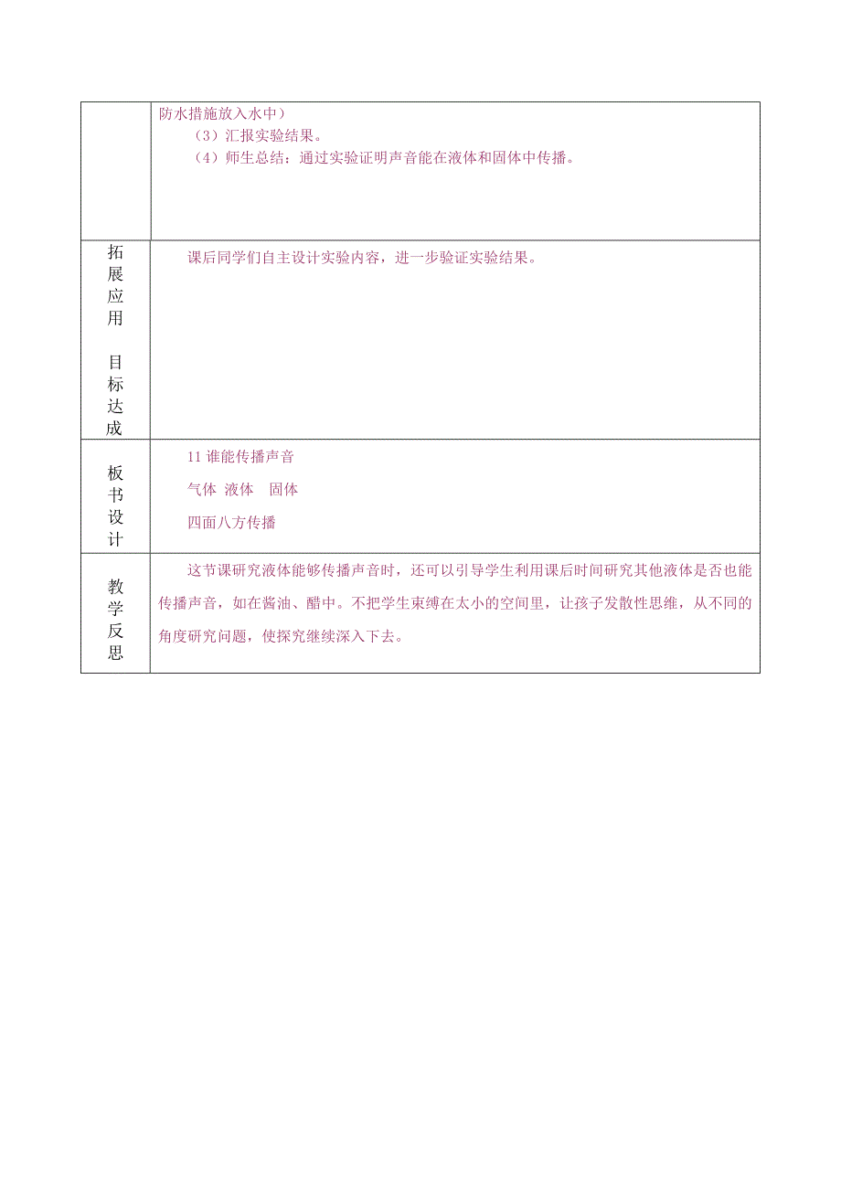 青岛版科学五上《谁能传播声音》表格式教案_第3页