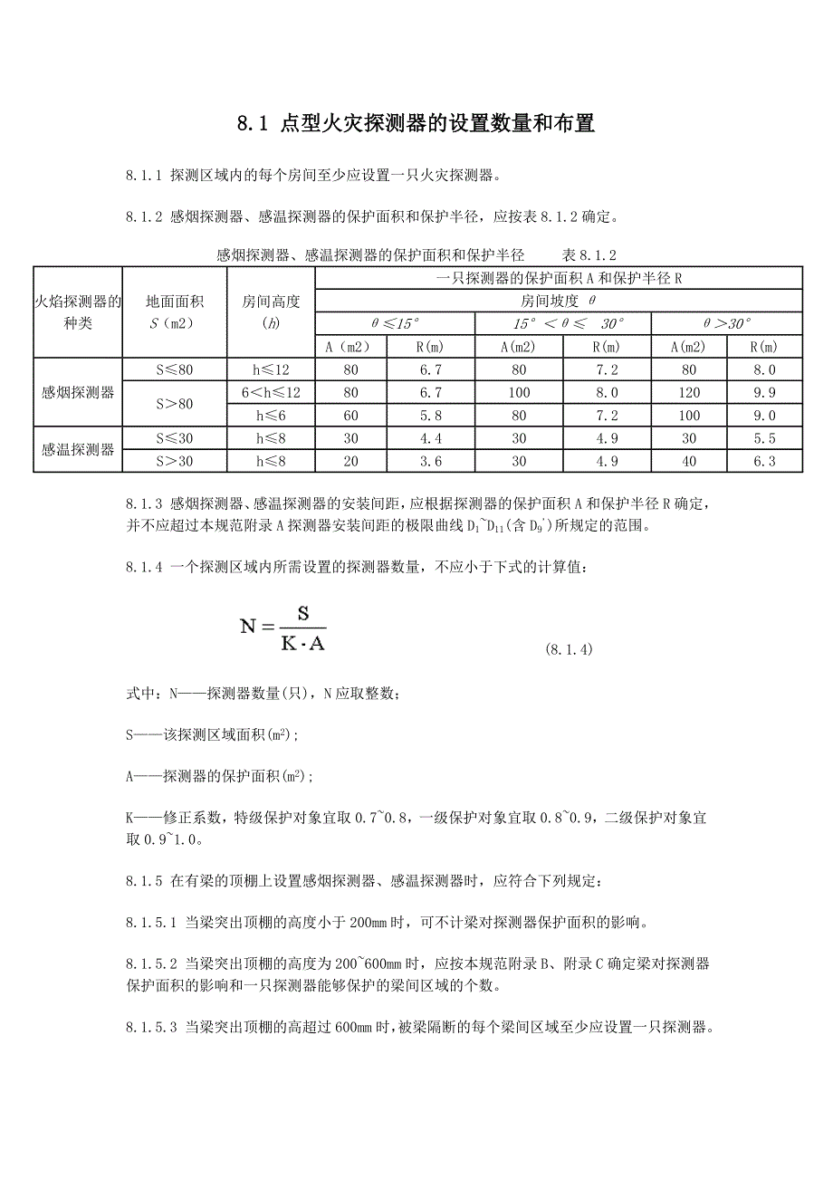 点型火灾探测器的设置数量和布置_第1页