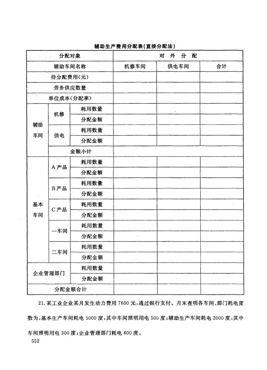 电大成本会计2013-2014试卷代号2134_第5页