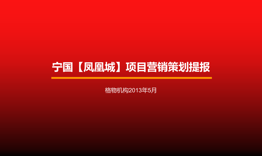 大盘营销宁国风向标项目【凤凰城】市场调研_第1页