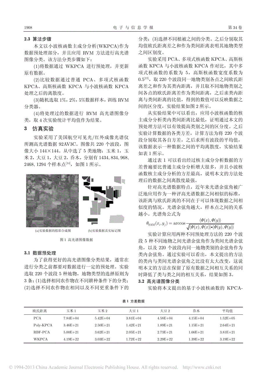 基于小波核主成分分析的相关向量机高光谱图像分类_赵春晖_第4页