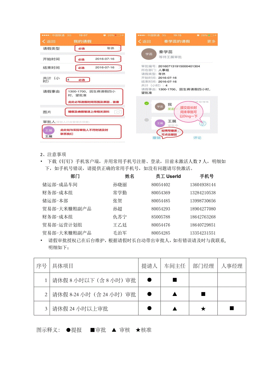 钉钉操作说明书及注意事项(第一期)-商务电话、请假审批_第3页