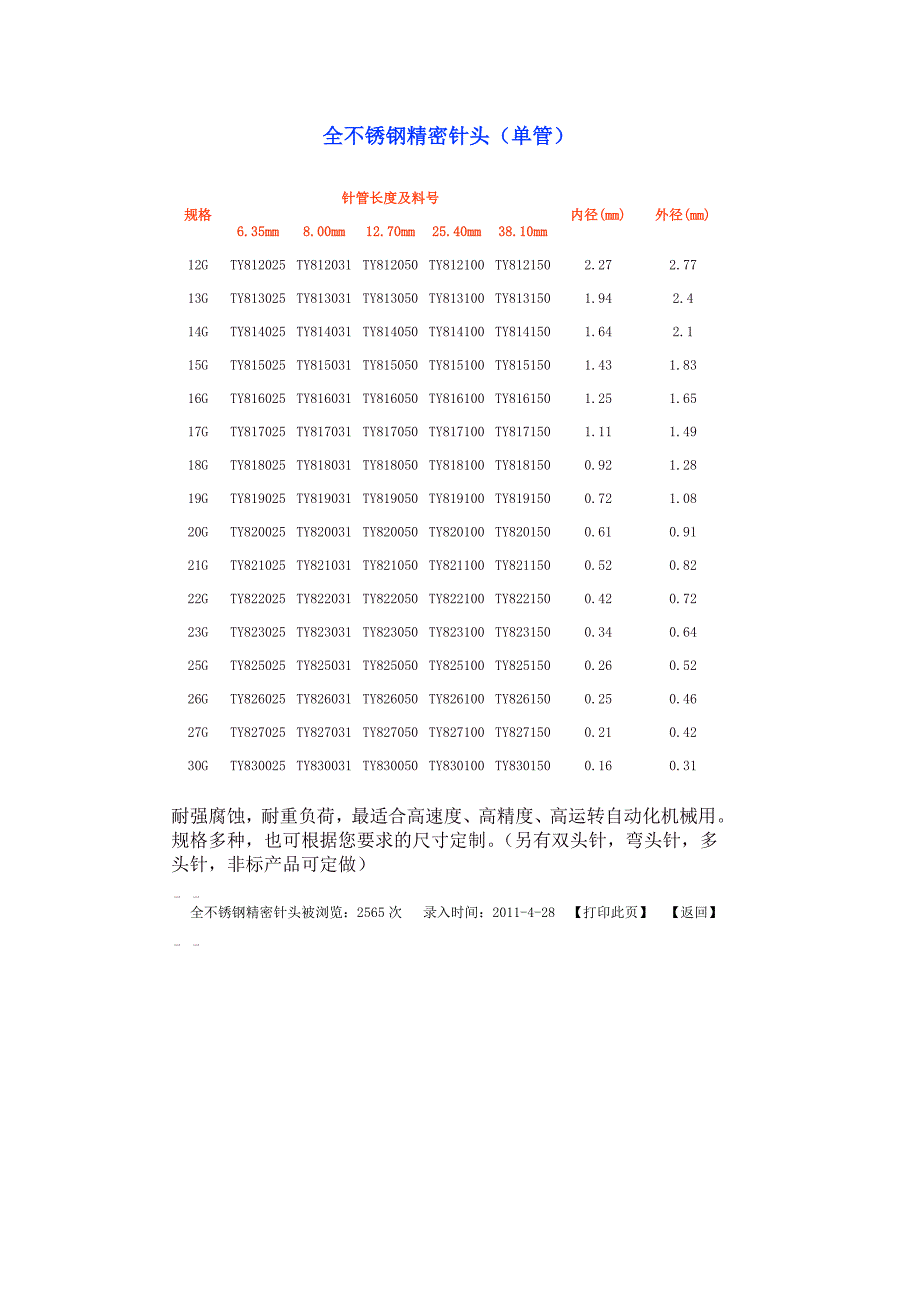 全不锈钢精密针头_第1页