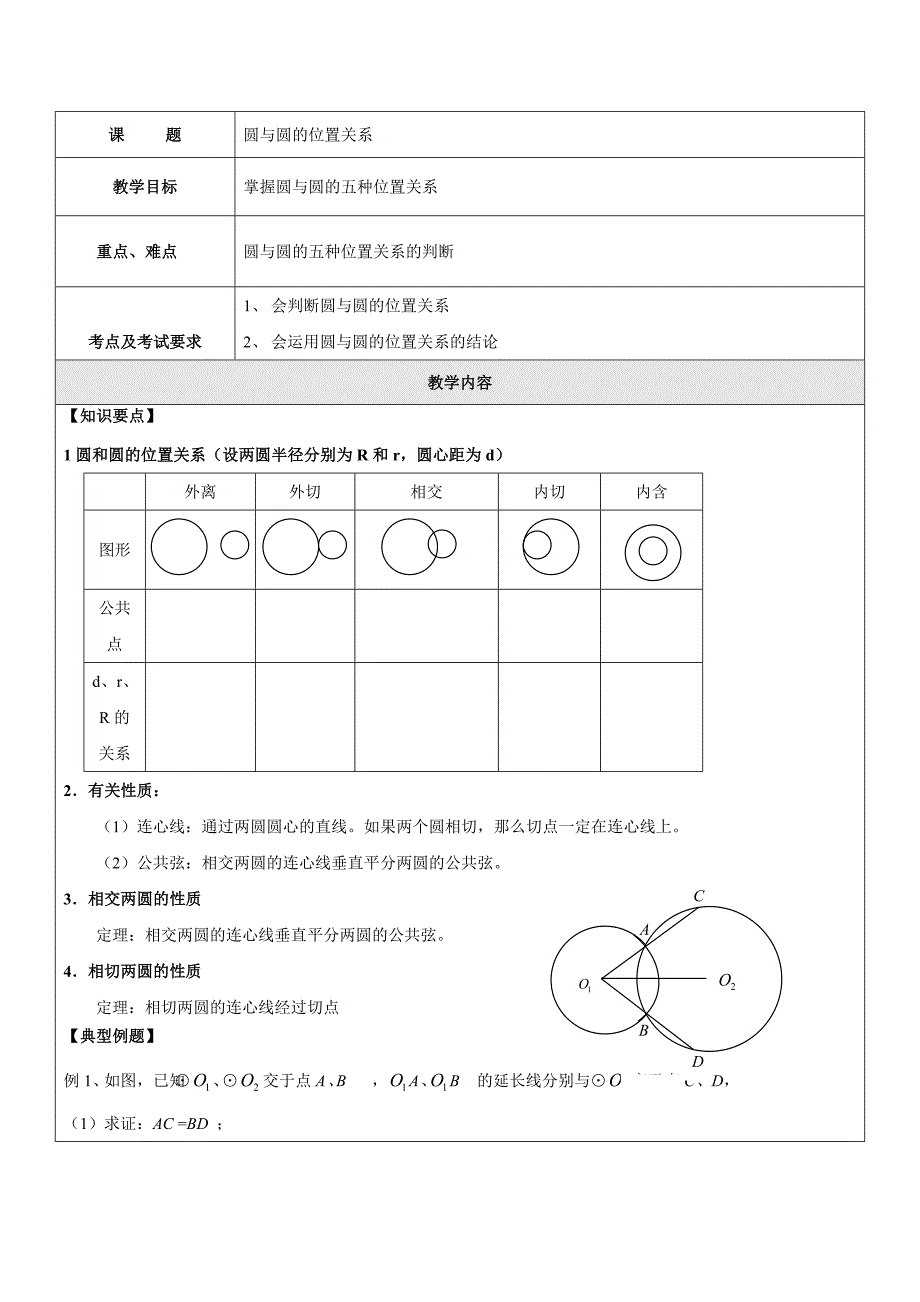 2017春上海教育版数学九下27.2《直线与圆、圆与圆的位置关系》word教案8_第1页