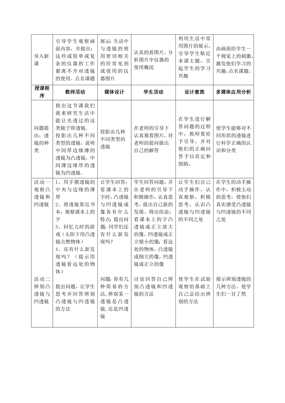 苏科版初中物理八上4.2《透镜》WORD教案1_第4页