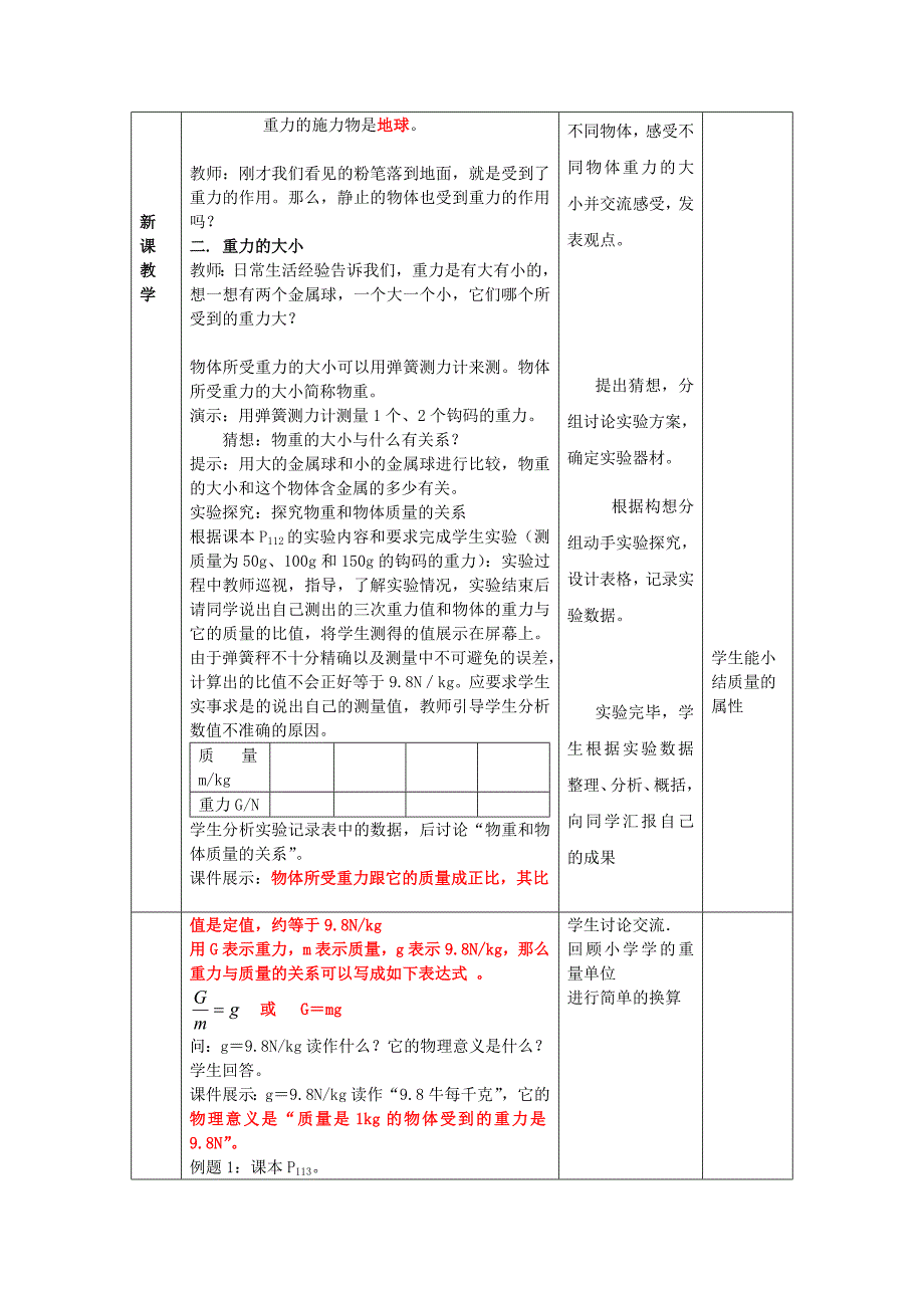 2018沪科版物理八年级6.4《来自地球的力》word教案_第2页