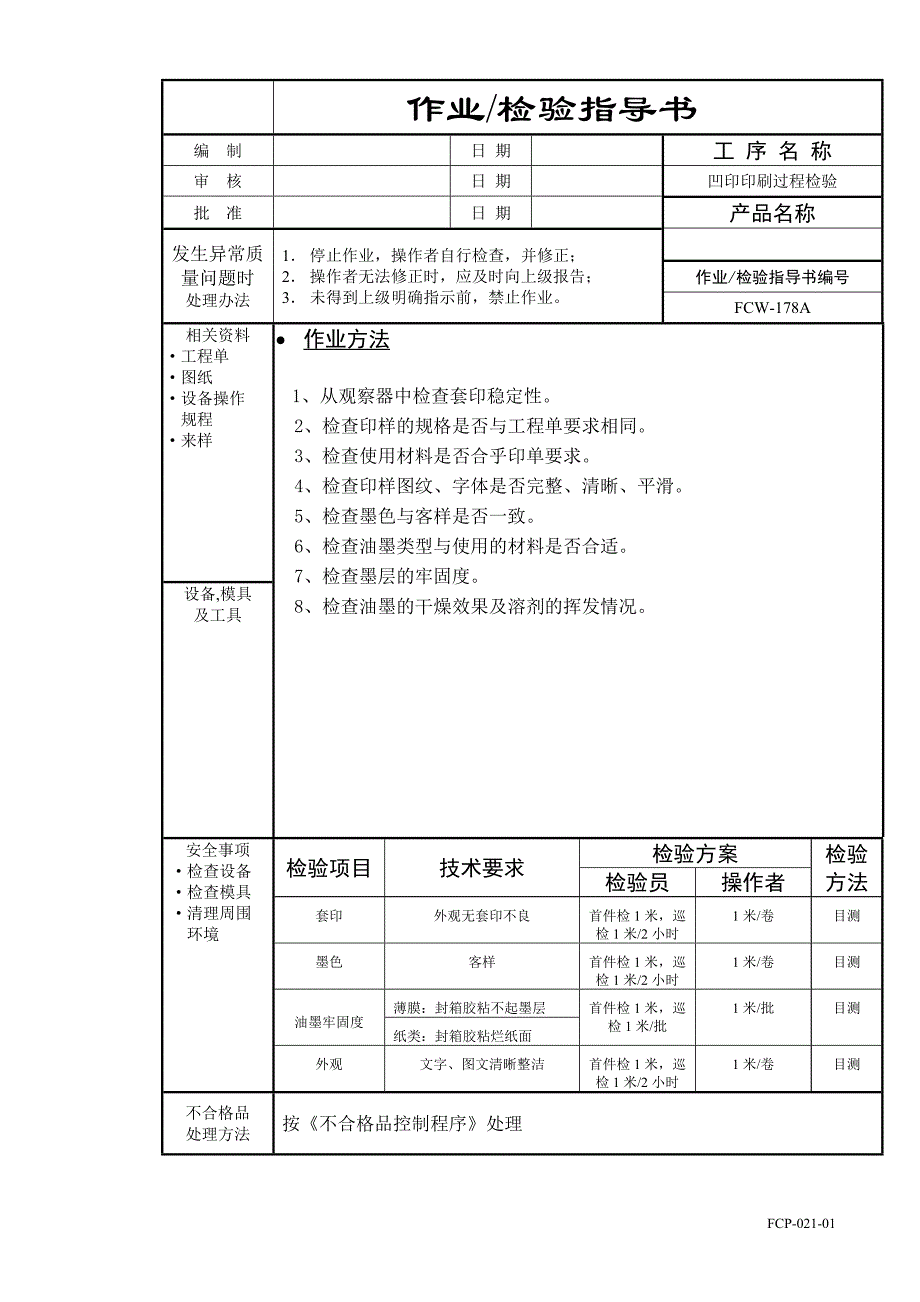 印刷工序半成品检验指导书_第1页