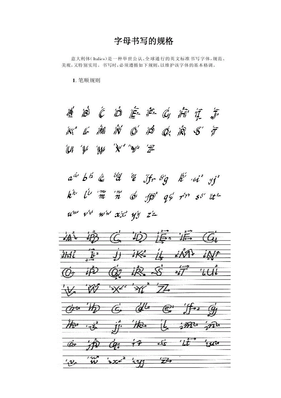字母书写的规格_第1页