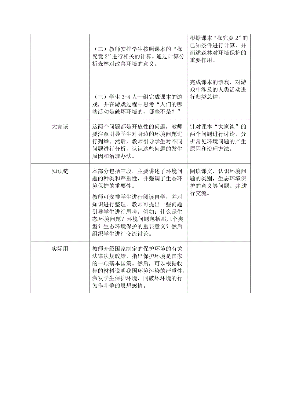 翼教版生物八下7.2《人类和自然界的协调与发展》word教案二_第4页