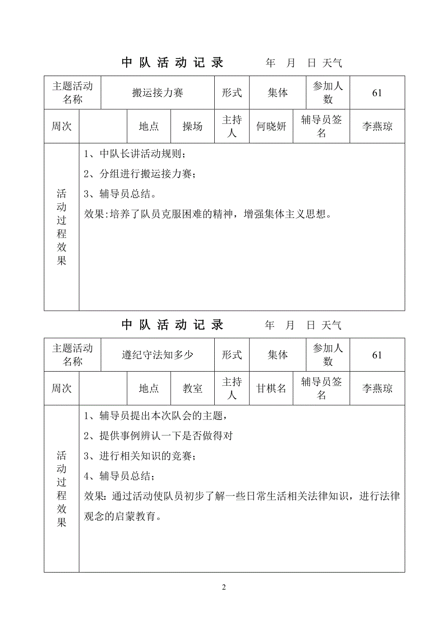 中队活动记录(2)_第2页