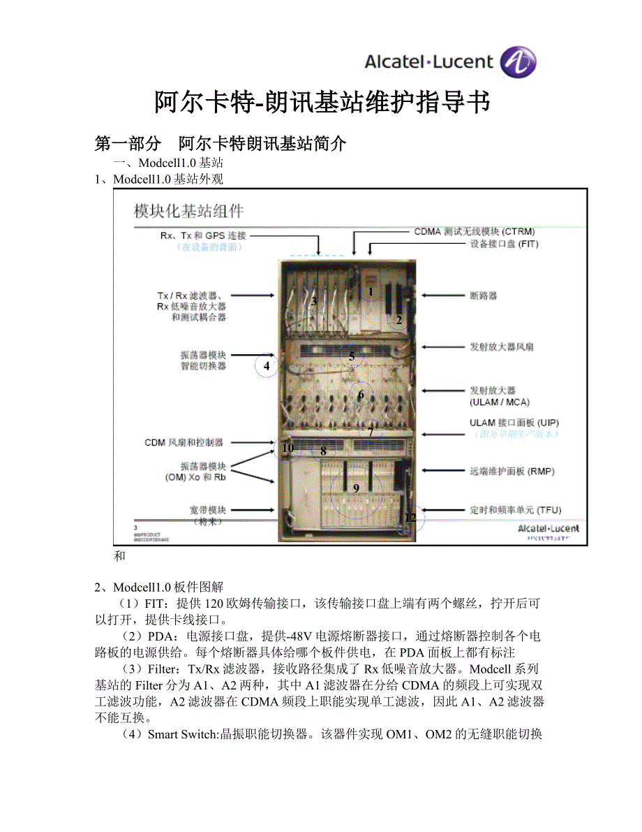 阿尔卡特-朗讯基站维护指导书_第1页