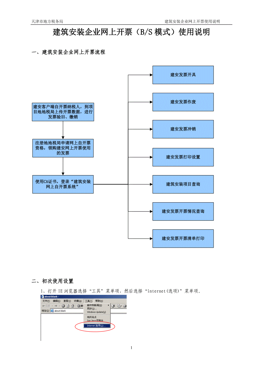 天津市地方税务局 建筑安装企业网上开票使用说明 建筑安装企业网上开票 _第1页