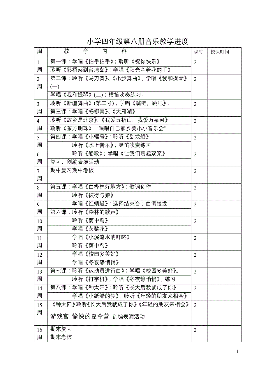 小学四年级第八册音乐教案_第2页