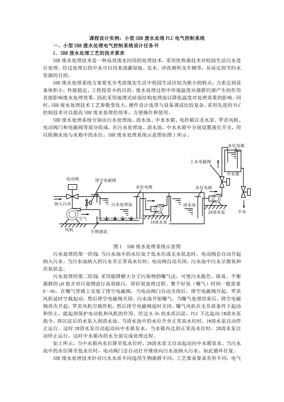 基于plc sbr污水处理实例_第1页