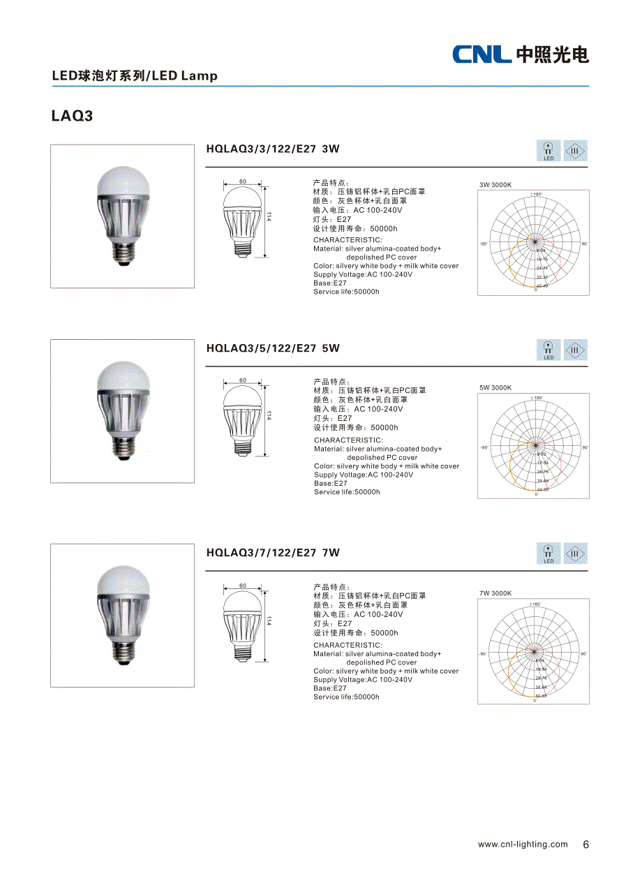 中照光电-led球泡灯规格书_第4页