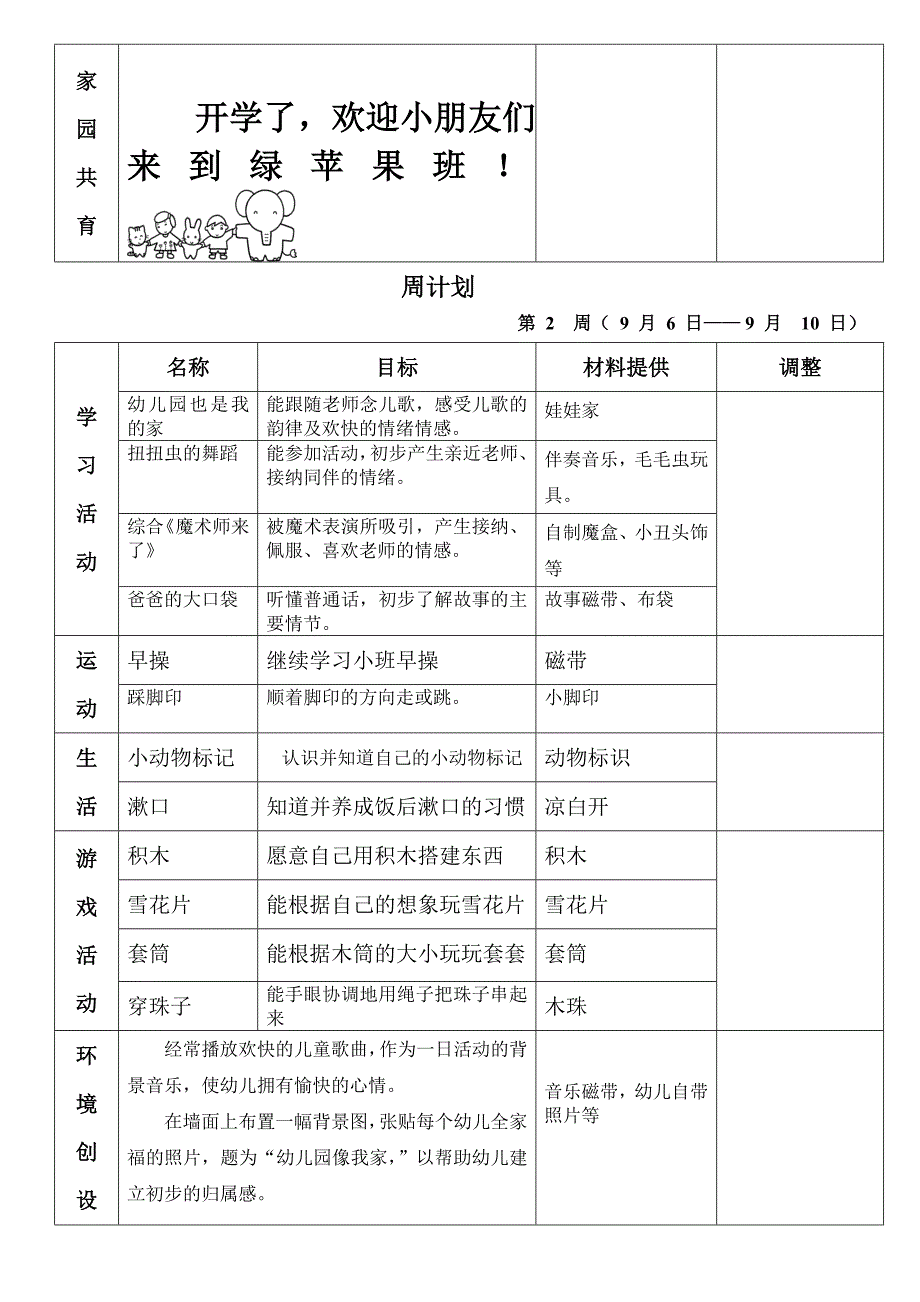 2010年第一学期日计划绿_第2页