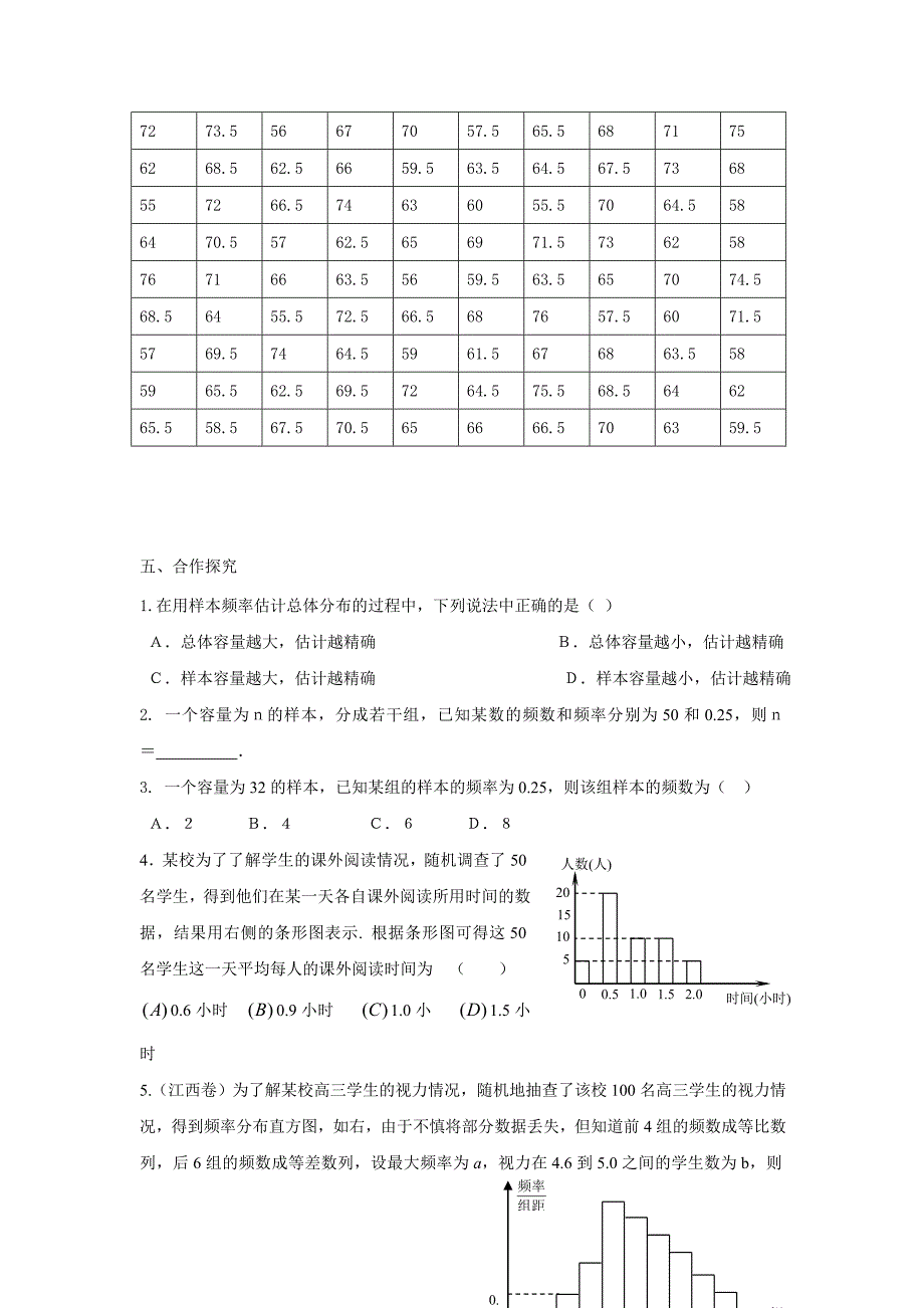 人教B版必修3高中数学2.2.1《用样本的频率分布估计总体的分布》word学案_第2页