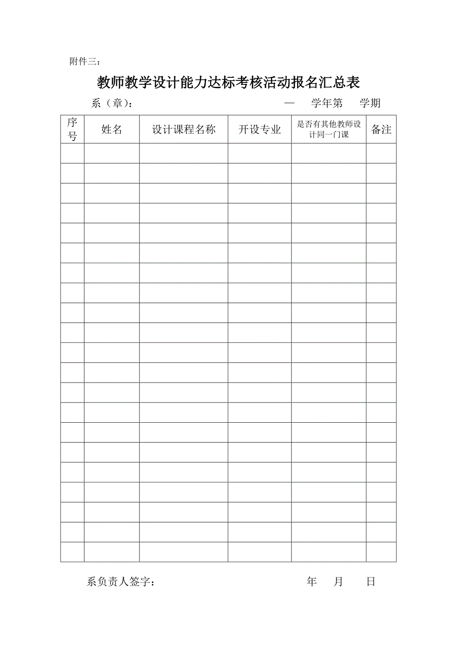 教师教学设计能力达标考核有关表格_第2页