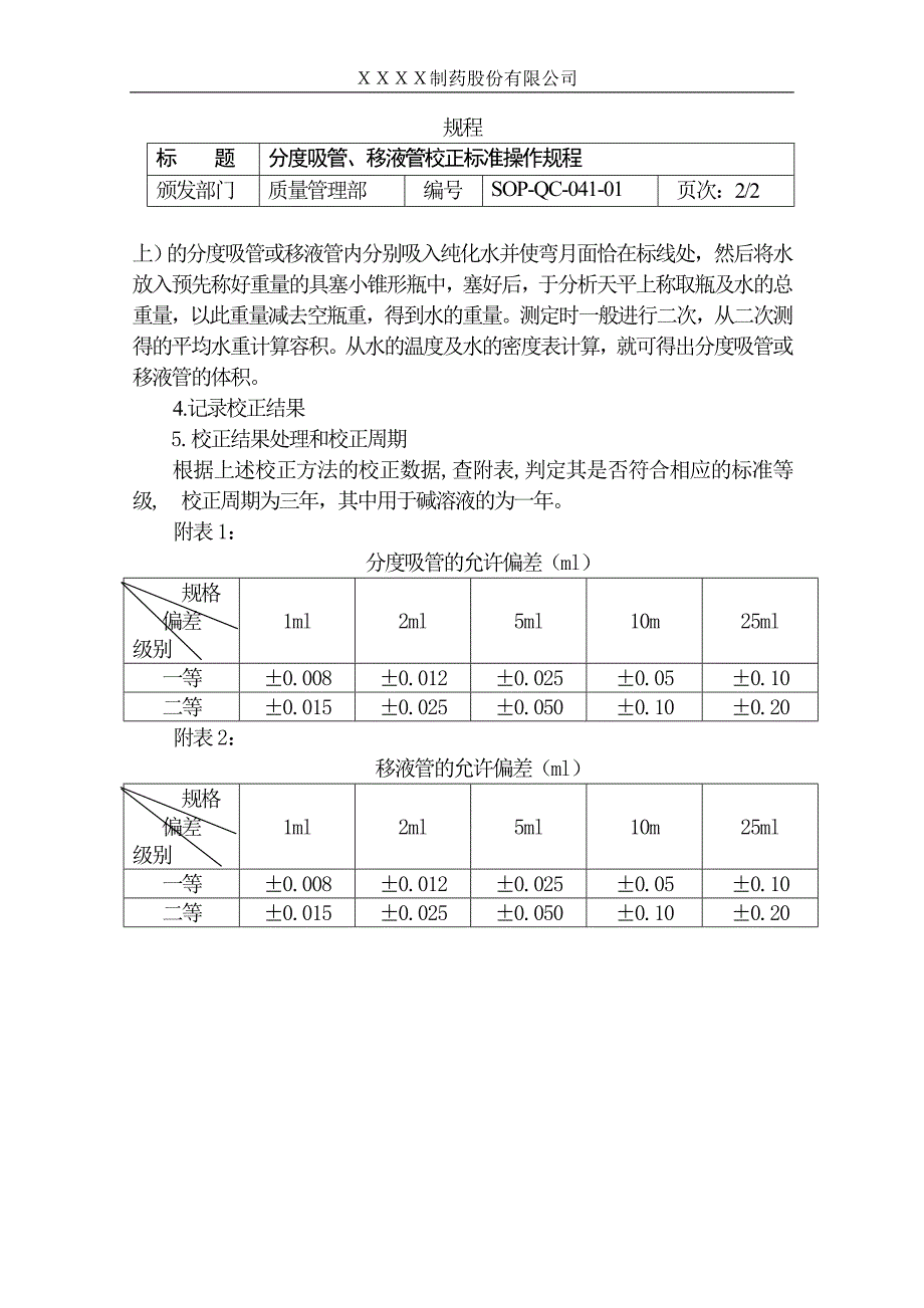 移液管、分度吸管校正操作规程_第2页