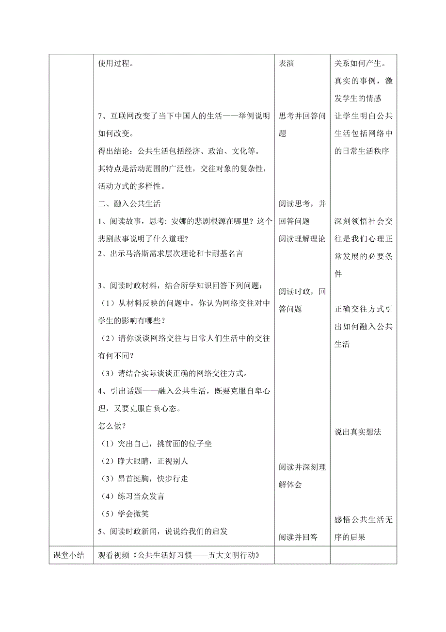 2017秋湘师大版道德与法治八年级上册1.1《走进公共生活》word教案_第2页