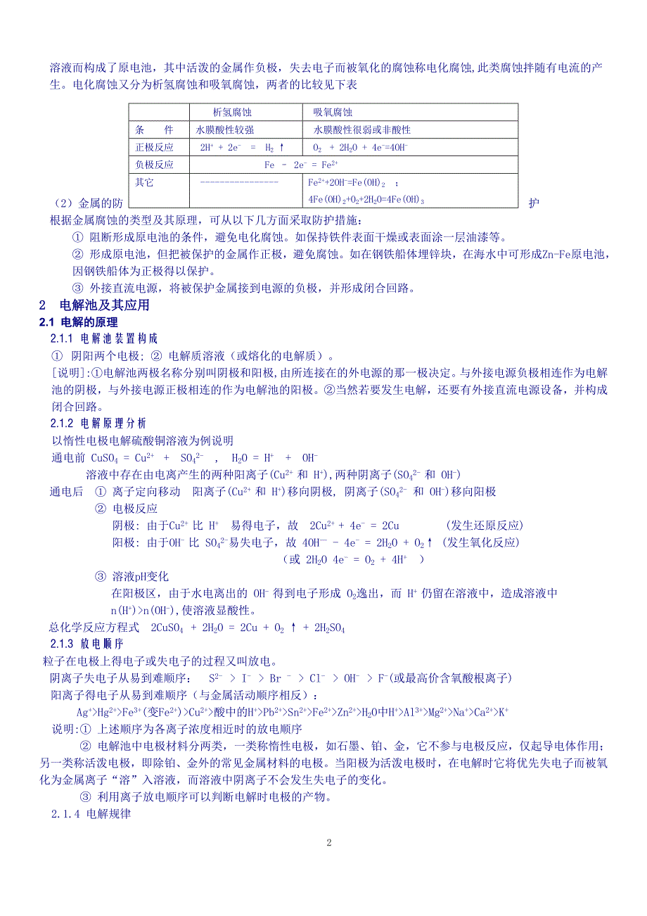 选修四_电化学基础知识点总结2011-11-20_第2页