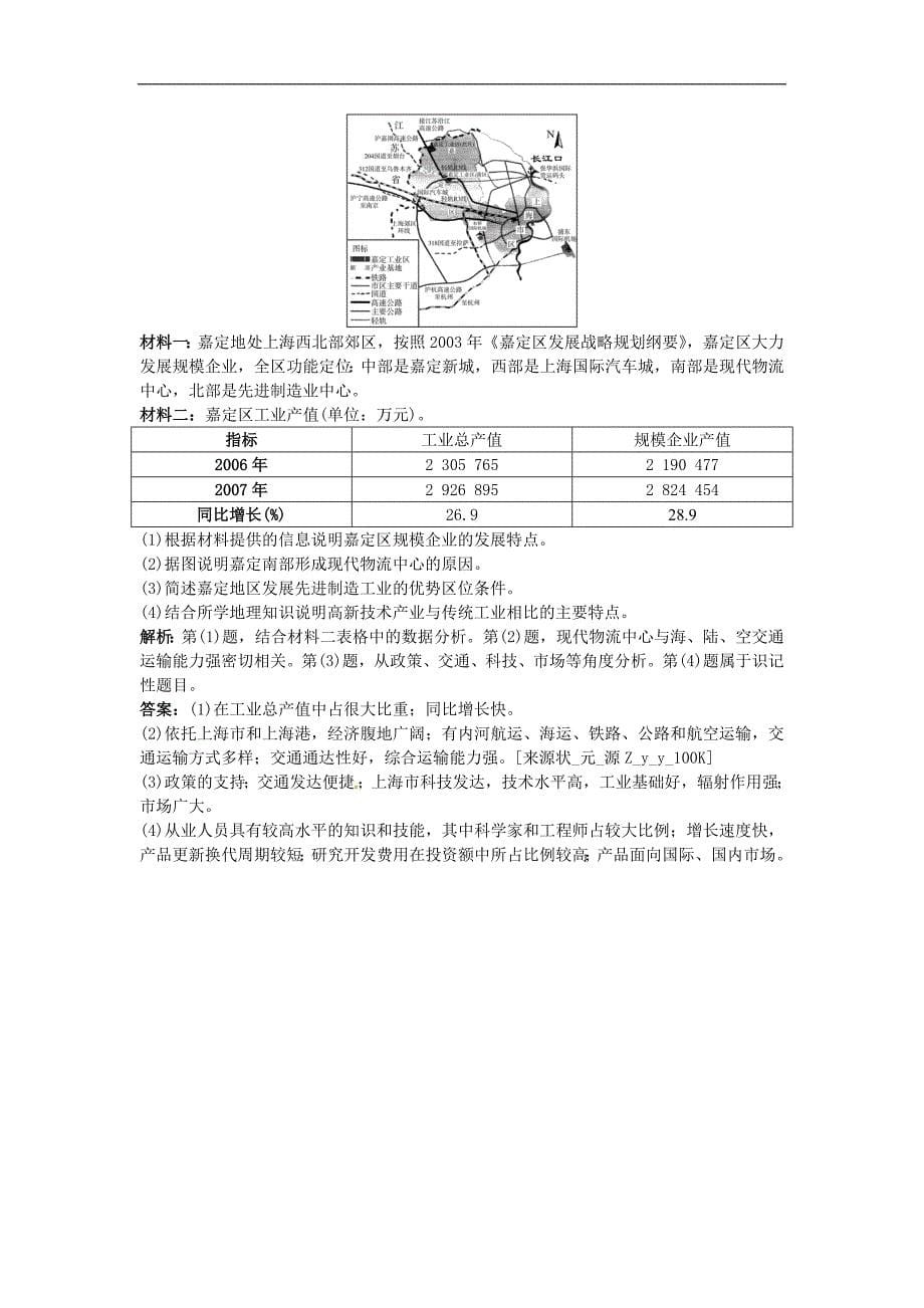 高考总复习大纲版地理：5.4工业地域的形成与世界主要工业地域_第5页