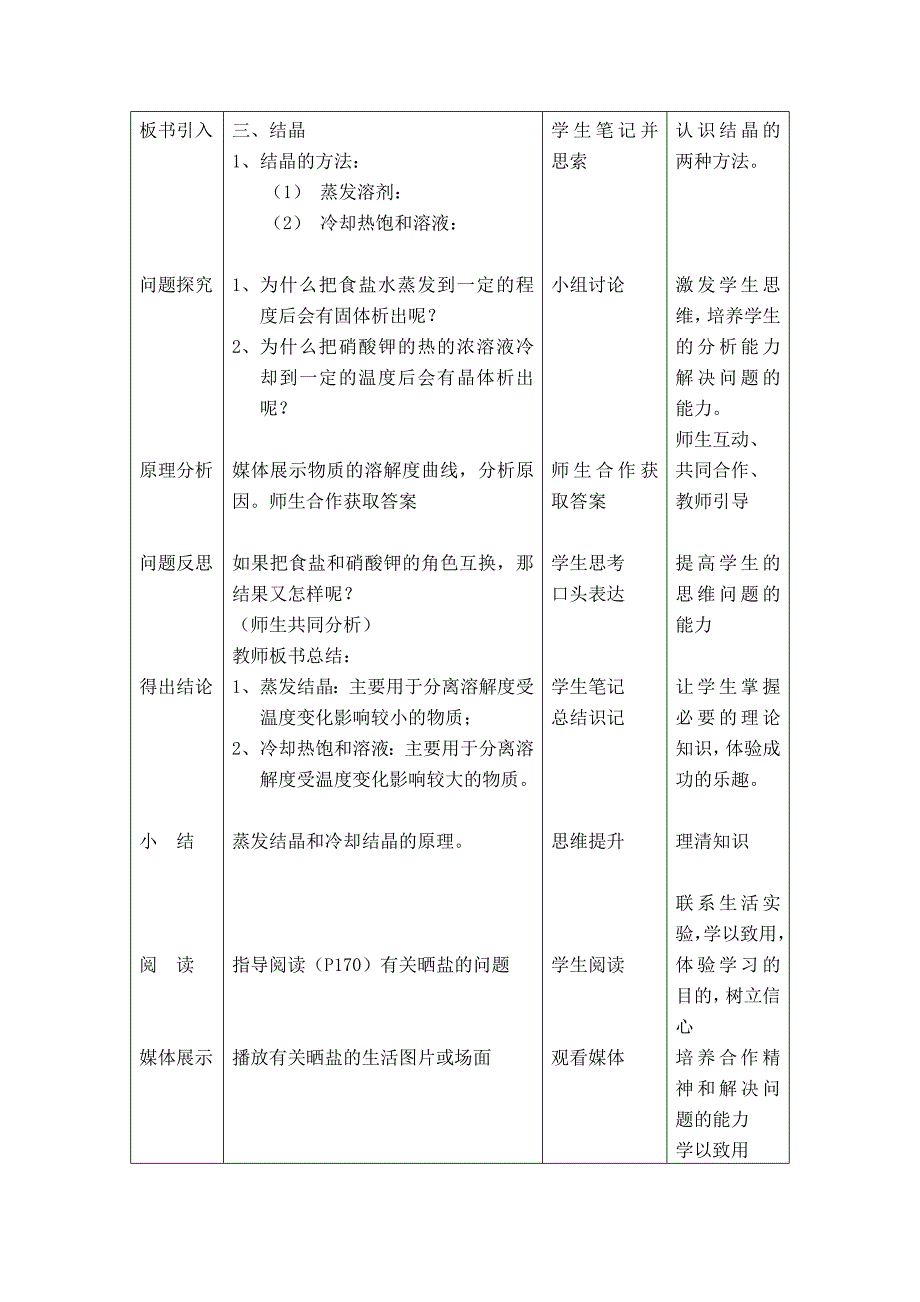 沪教版化学九年《物质的溶解性》word同步教案一_第4页