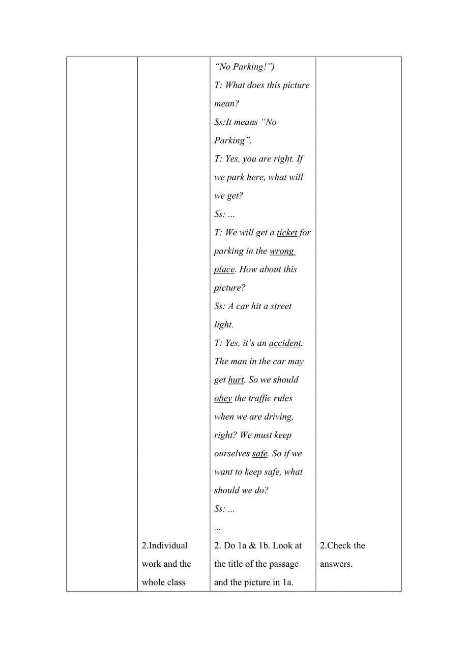 仁爱版英语七年级下册Unit 6 Topic 3《How can I get to the library》（SectionC）word教案_第5页