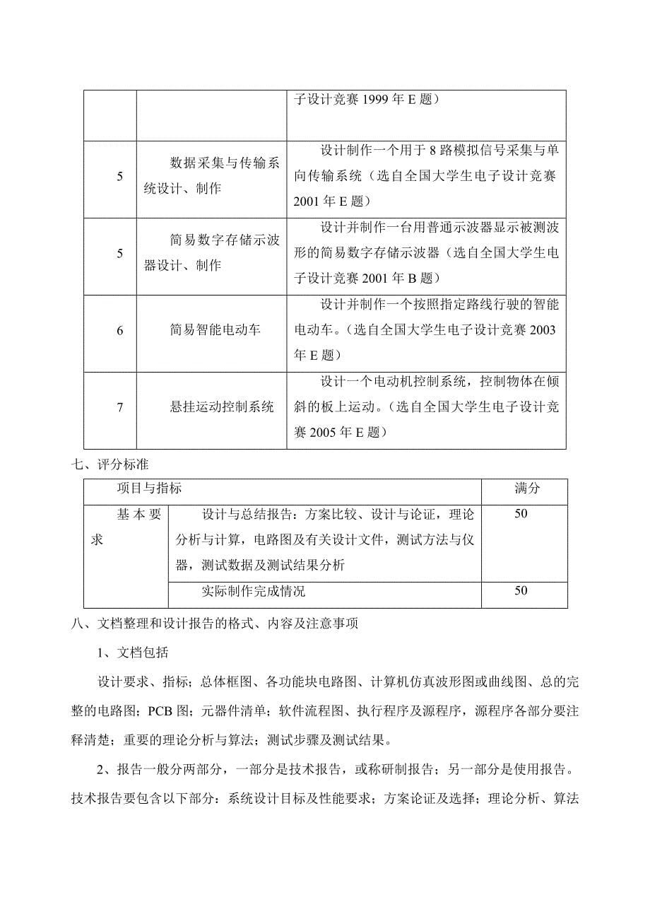 综合电子设计实验任务书_第5页