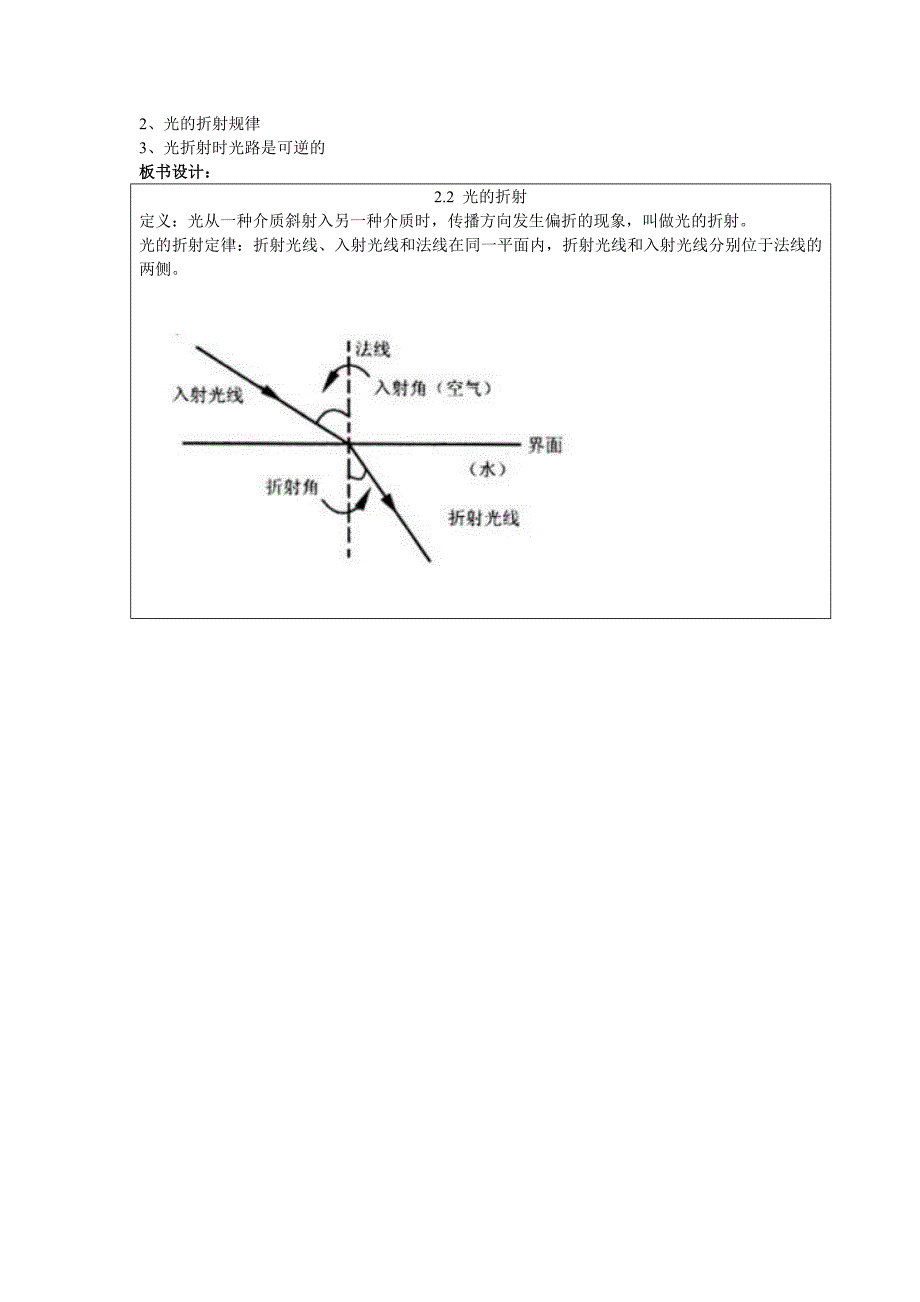 2018春华师大版科学八下2.2《光的折射》word教案_第4页