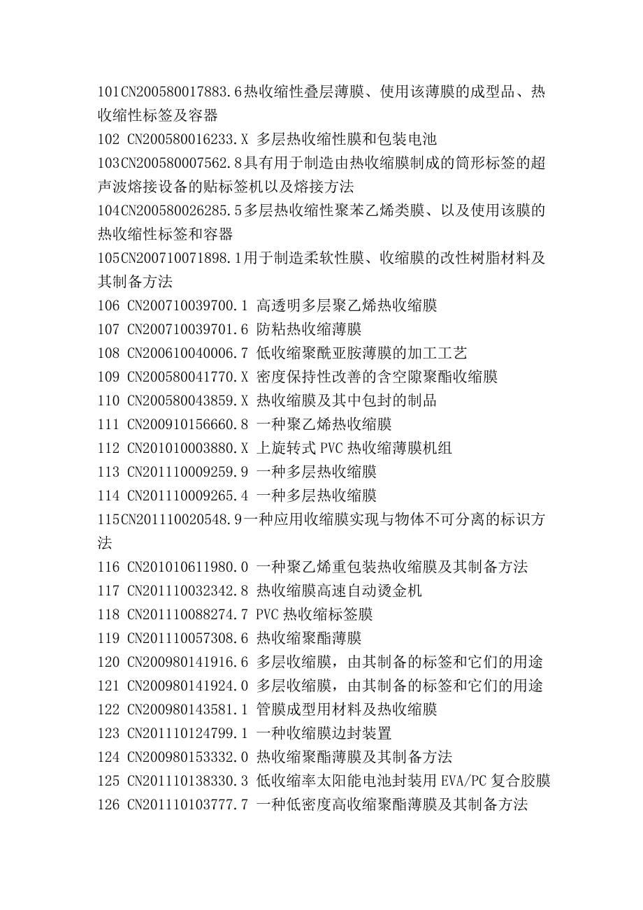 (新版)收缩膜热收缩膜生产制备工艺及应用专利技术光盘_第5页