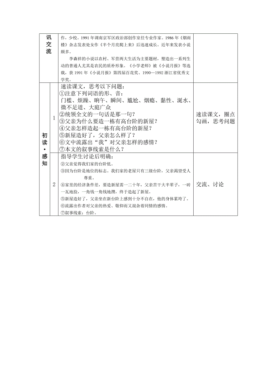 苏教版语文九下《台阶》word教案1_第2页