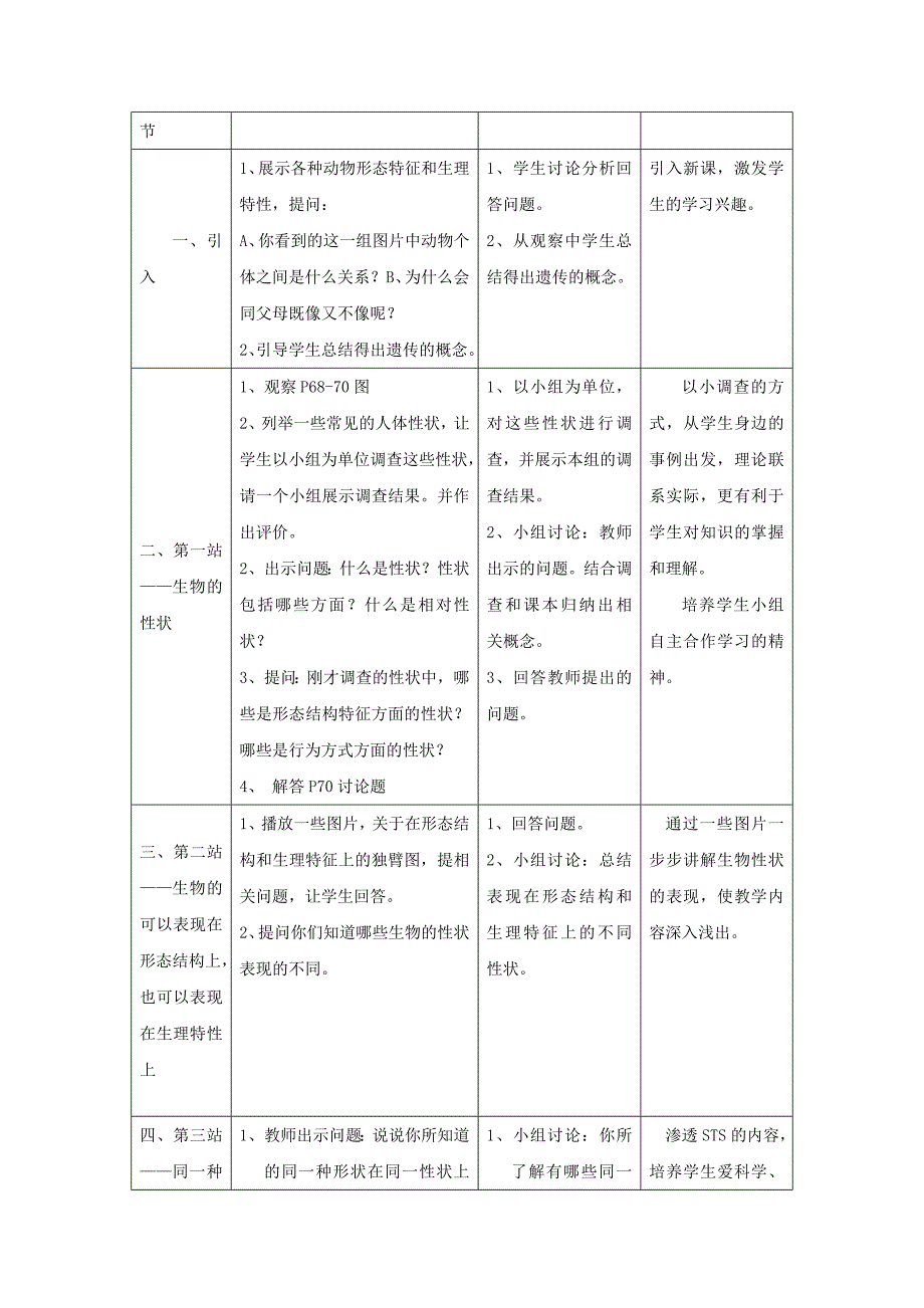 2017秋北京版生物八上11.1《生物的性状表现》word教案_第2页