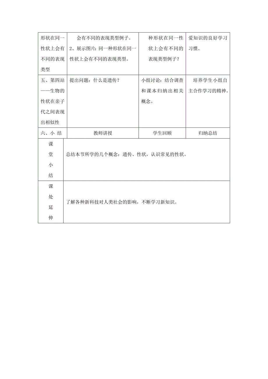 2017秋北京版生物八上11.1《生物的性状表现》word教案_第3页