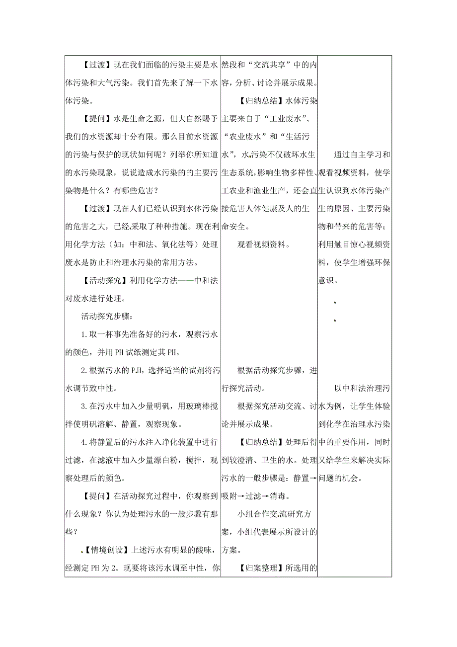 2018鲁教版（五四）化学九年级12.4《化学与环境保护》word教案_第2页