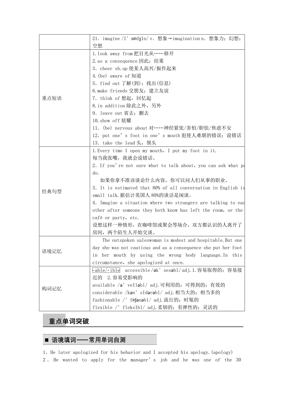 外研版高考英语选修6 Module 1《Small Talk》word导学案_第2页